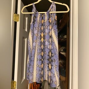 Blue and Yellow Snake Print halter top
